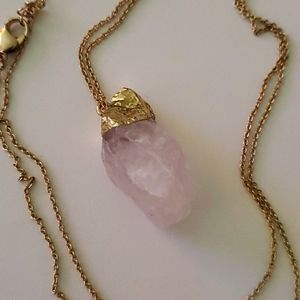 Pink quartz necklace